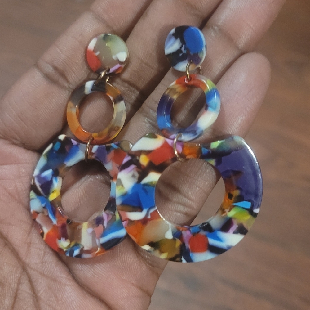 Colorful Abstract Hoop Earrings